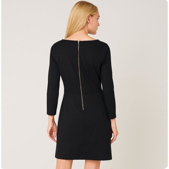 Spanx The Perfect Shift in Classic Black Ponte Stretch Dress 3 /4 Sleeve Size XL - Picture 4 of 11